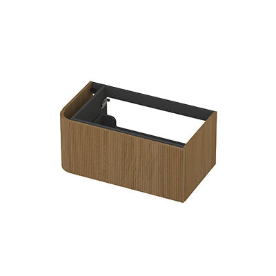Ink Concept R links afgeronde onderkast 1 lade - 80x45cm - ribbel - fineer light