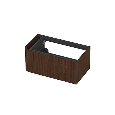 Ink Concept R links afgeronde onderkast 1 lade - 80x45cm - ribbel - fineer shadow