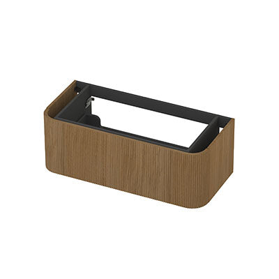 Ink Concept R afgeronde onderkast 1 lade - 100x45cm - ribbel - fineer light