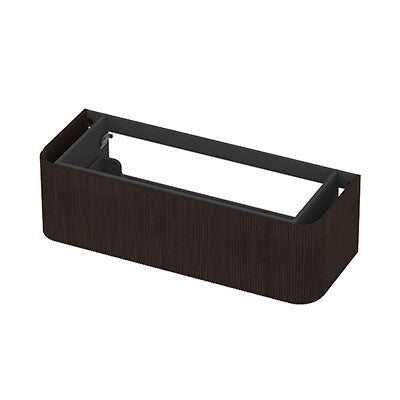 Ink Concept R afgeronde onderkast 1 lade - 120x45cm - ribbel - fineer dark