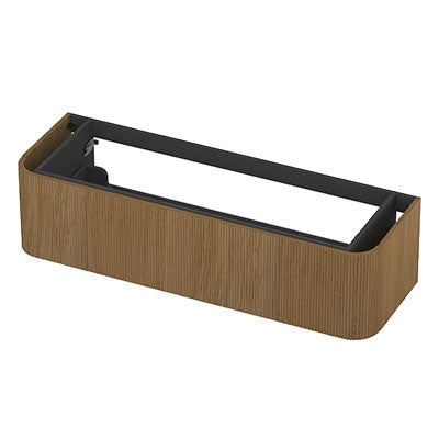 Ink Concept R afgeronde onderkast 1 lade - 140x45cm - ribbel - fineer light