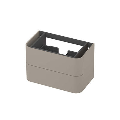 Ink Concept R afgeronde onderkast 2 lades - 80x45cm - glad - Mat creme cotton
