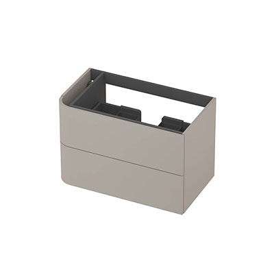 Ink Concept R links afgeronde onderkast 2 lades - 80x45cm - glad - mat kasjmier grijs