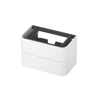 Ink Concept R afgeronde onderkast 2 lades - 80x45cm - ribbel - mat wit