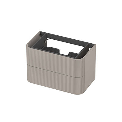 Ink Concept R afgeronde onderkast 2 lades - 80x45cm - ribbel - mat kasjmier grijs