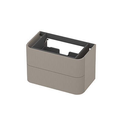 Ink Concept R afgeronde onderkast 2 lades - 80x45cm - ribbel - Mat creme cotton