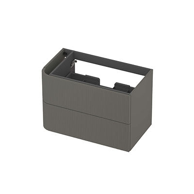 Ink Concept R links afgeronde onderkast 2 lades - 80x45cm - ribbel -  mat beton groen