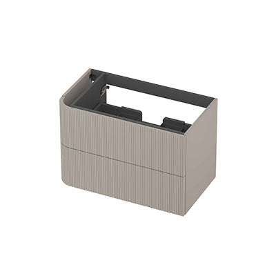 Ink Concept R links afgeronde onderkast 2 lades - 80x45cm - ribbel -  mat kasjmier grijs