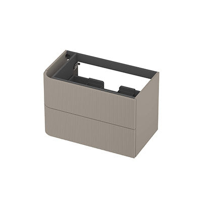 Ink Concept R links afgeronde onderkast 2 lades - 80x45cm - ribbel -  Mat creme cotton