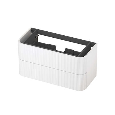 Ink Concept R afgeronde onderkast 2 lades - 100x45cm - ribbel - mat wit