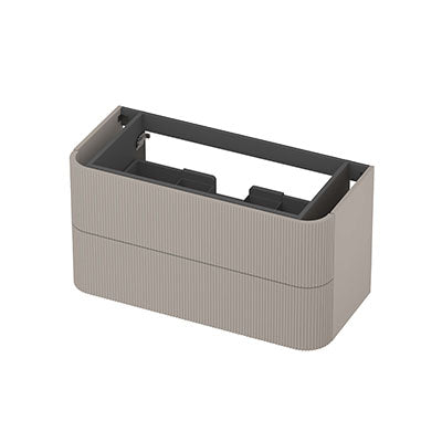 Ink Concept R afgeronde onderkast 2 lades - 100x45cm - ribbel - mat kasjmier grijs