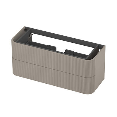 Ink Concept R afgeronde onderkast 2 lades - 120x45cm - ribbel - Mat creme cotton