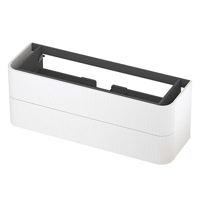 Ink Concept R afgeronde onderkast 2 lades - 140x45cm - ribbel - mat wit