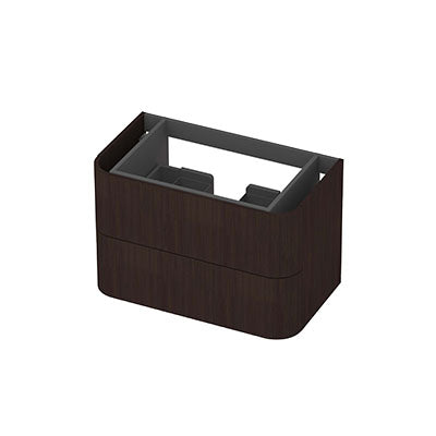 Ink Concept R afgeronde onderkast 2 lades - 80x45cm - glad - fineer dark
