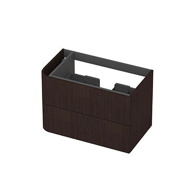 Ink Concept R links afgeronde onderkast 2 lades - 80x45cm - glad - fineer dark
