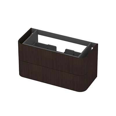 Ink Concept R afgeronde onderkast 2 lades - 100x45cm - glad - fineer dark