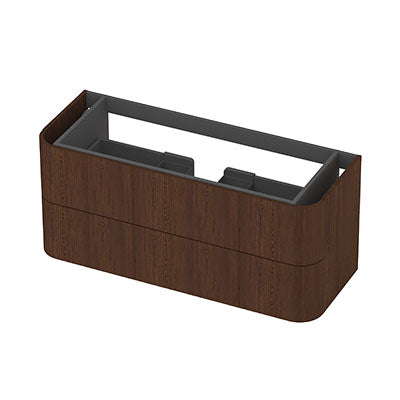 Ink Concept R afgeronde onderkast 2 lades - 120x45cm - glad - fineer shadow