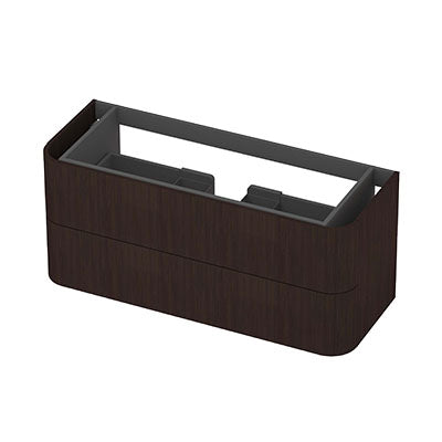 Ink Concept R afgeronde onderkast 2 lades - 120x45cm - glad - fineer dark