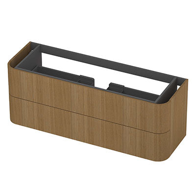 Ink Concept R afgeronde onderkast 2 lades - 140x45cm - glad - fineer light