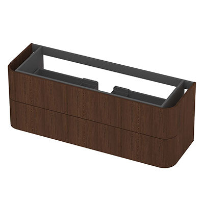 Ink Concept R afgeronde onderkast 2 lades - 140x45cm - glad - fineer shadow