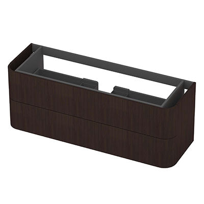 Ink Concept R afgeronde onderkast 2 lades - 140x45cm - glad - fineer dark