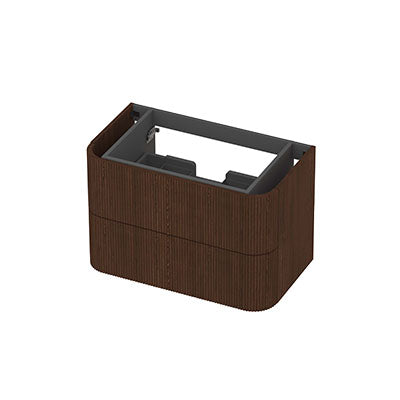 Ink Concept R afgeronde onderkast 2 lades - 80x45cm - ribbel - fineer shadow