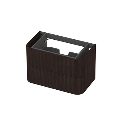 Ink Concept R afgeronde onderkast 2 lades - 80x45cm - ribbel - fineer dark