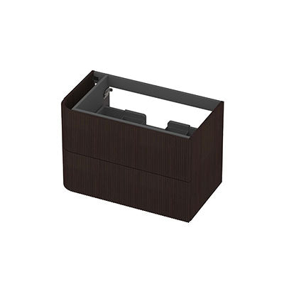 Ink Concept R links afgeronde onderkast 2 lades - 80x45cm - ribbel - fineer dark