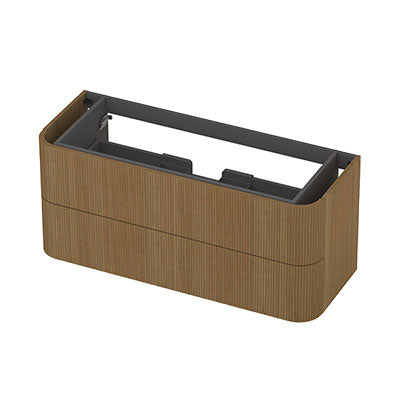 Ink Concept R afgeronde onderkast 2 lades - 120x45cm - ribbel - fineer light