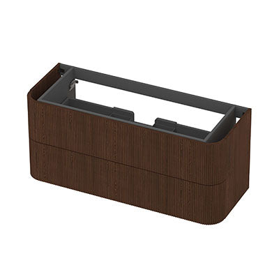 Ink Concept R afgeronde onderkast 2 lades - 120x45cm - ribbel - fineer shadow