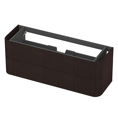 Ink Concept R afgeronde onderkast 2 lades - 140x45cm - ribbel - fineer dark