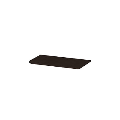 Ink Concept R topplaat fineer tbv links afgeronde onderkast - 80x45cm - fineer dark