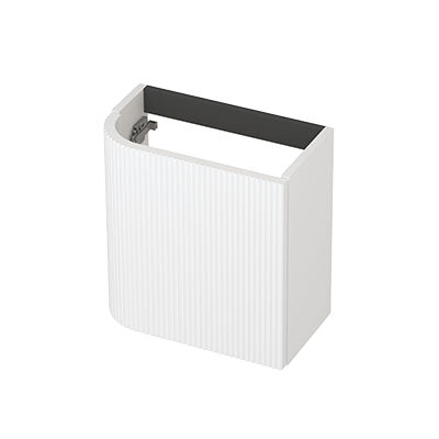 Ink Concept R fonteinonderkast afgerond 40x22cm voor greep - front verticaal gefreesd - links - mat wit