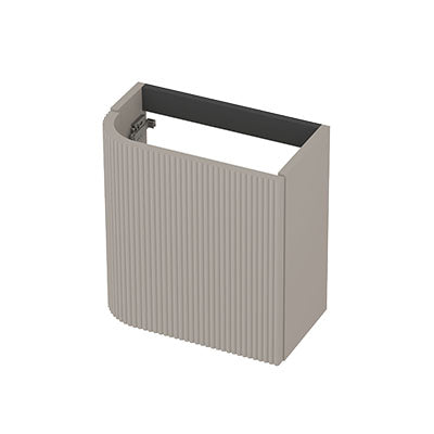 Ink Concept R fonteinonderkast afgerond 40x22cm voor greep - front verticaal gefreesd - links - mat kasjmier grijs