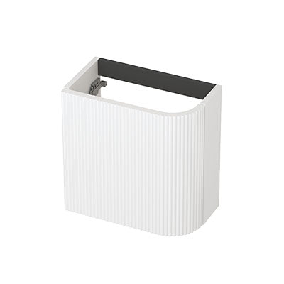 Ink Concept R fonteinonderkast afgerond 40x22cm voor greep - front verticaal gefreesd - rechts - mat wit