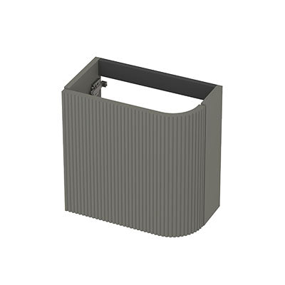 Ink Concept R fonteinonderkast afgerond 40x22cm voor greep - front verticaal gefreesd - rechts - mat beton groen