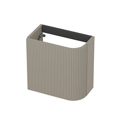 Ink Concept R fonteinonderkast afgerond 40x22cm voor greep - front verticaal gefreesd - rechts - mat creme cotton