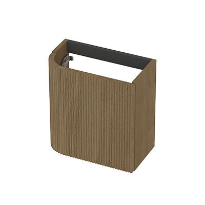 Ink Concept R fonteinonderkast afgerond 40x22cm voor greep - front verticaal gefreesd - links - Light fineer
