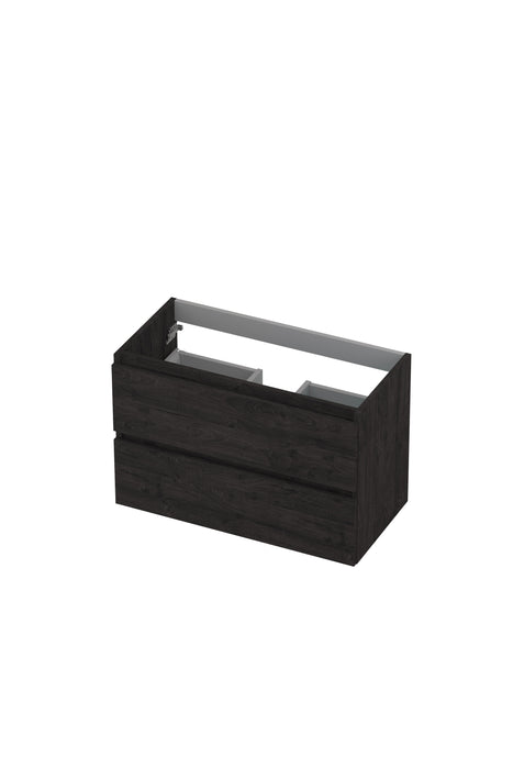 Ink onderkast 80x40cm - greeploos - 2 lades - houtskool eiken