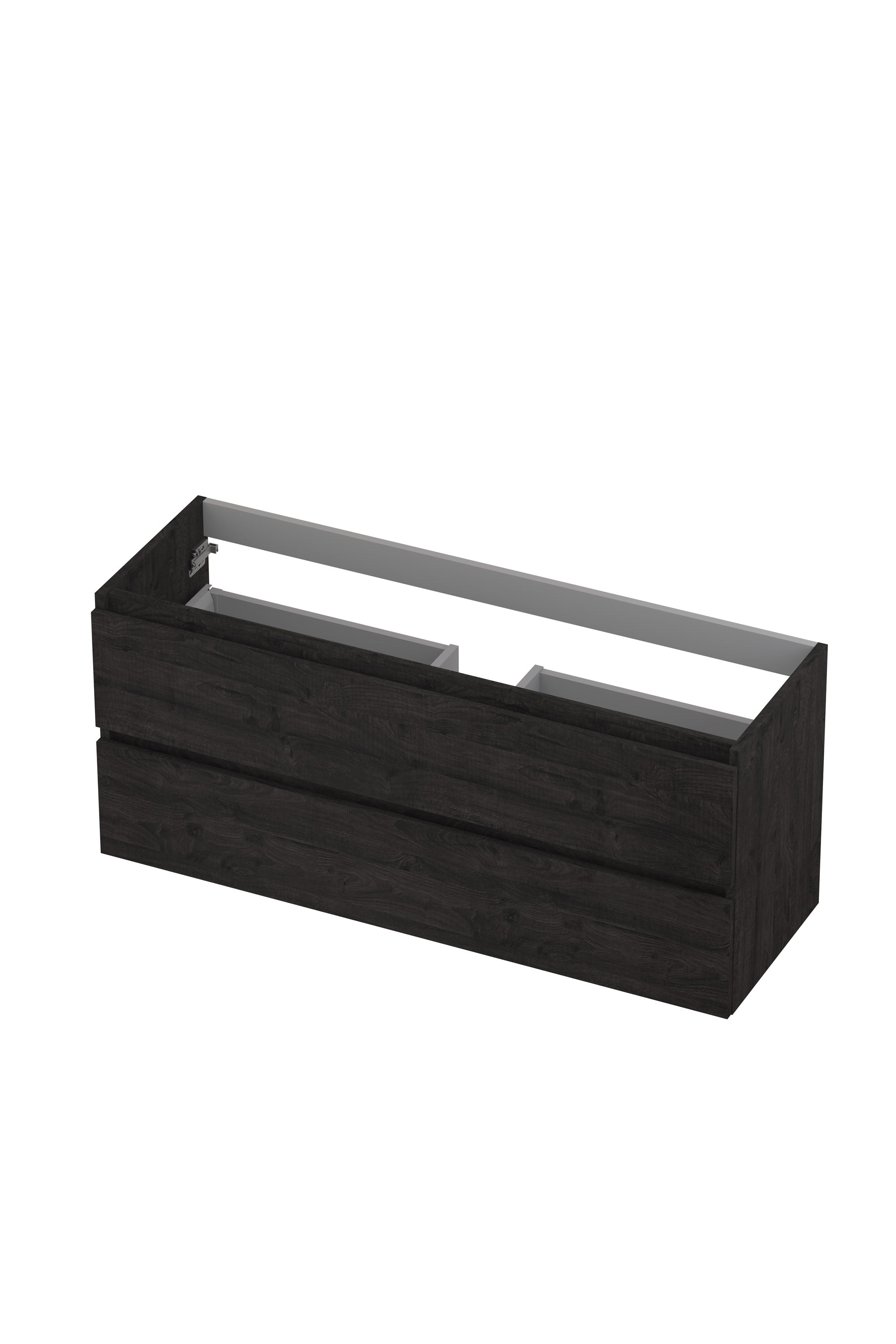 Ink onderkast 120x40cm - greeploos - 2 lades - houtskool eiken