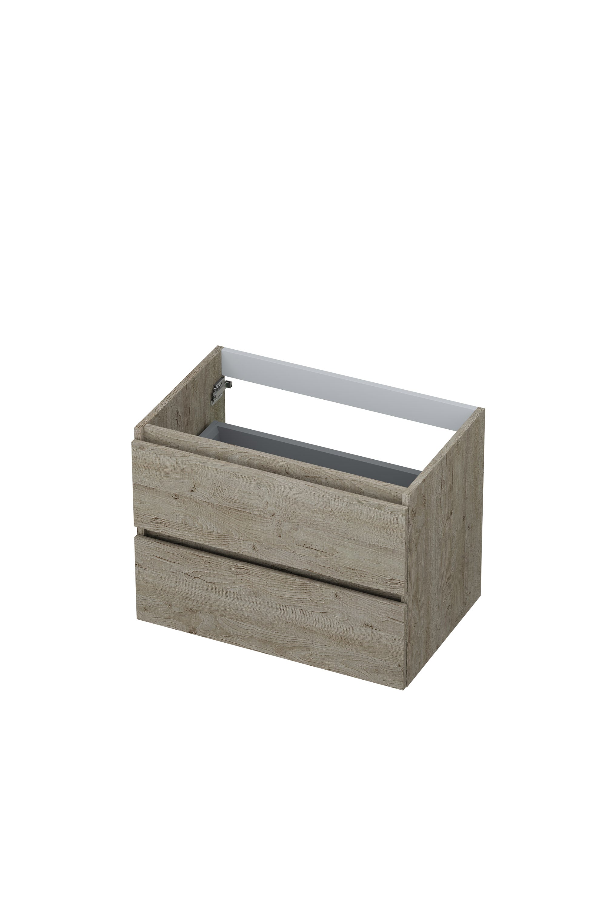 Ink onderkast 70x45cm - greeploos - 2 lades - greige eiken