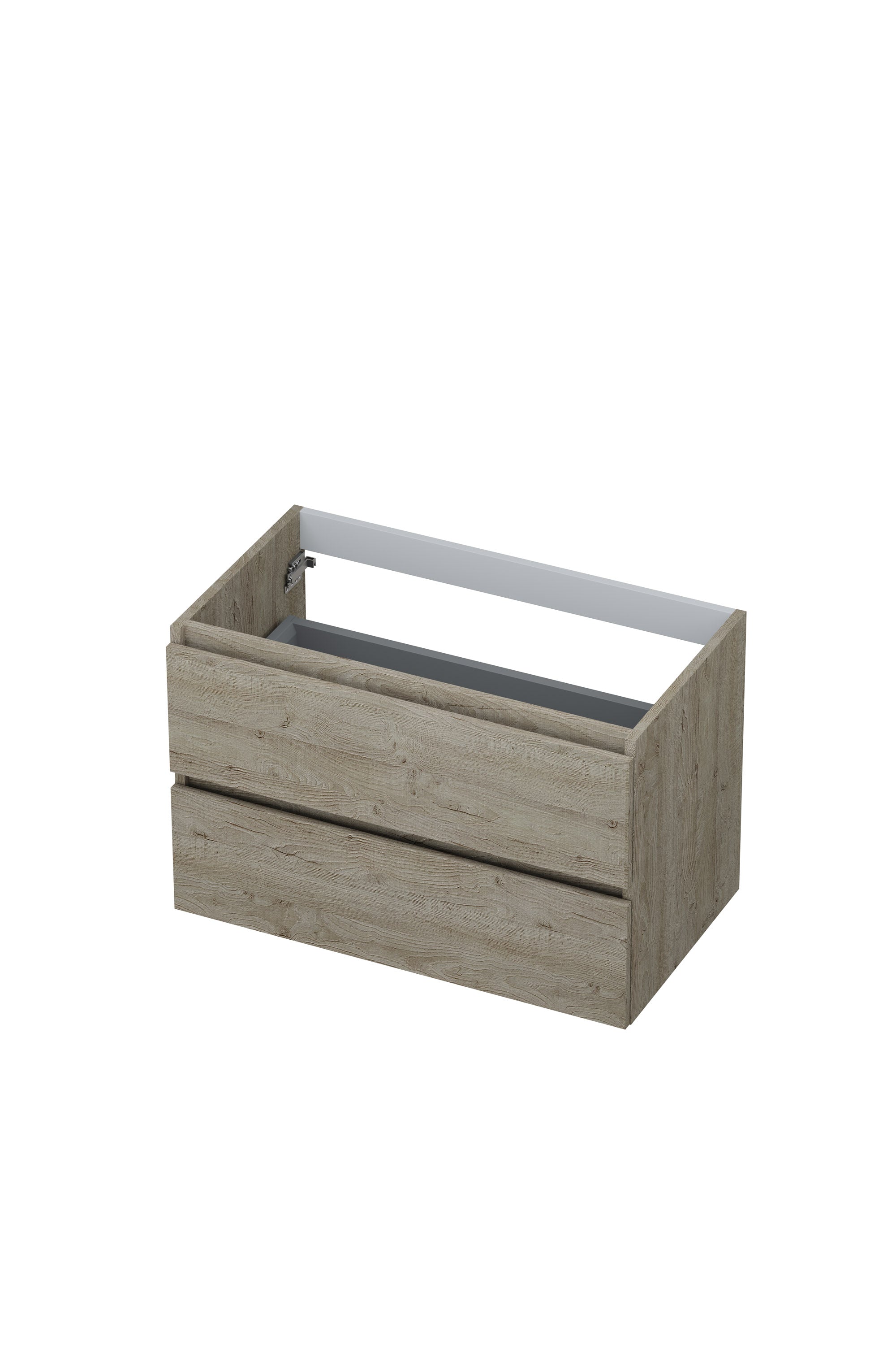 Ink onderkast 80x45cm - greeploos - 2 lades - greige eiken
