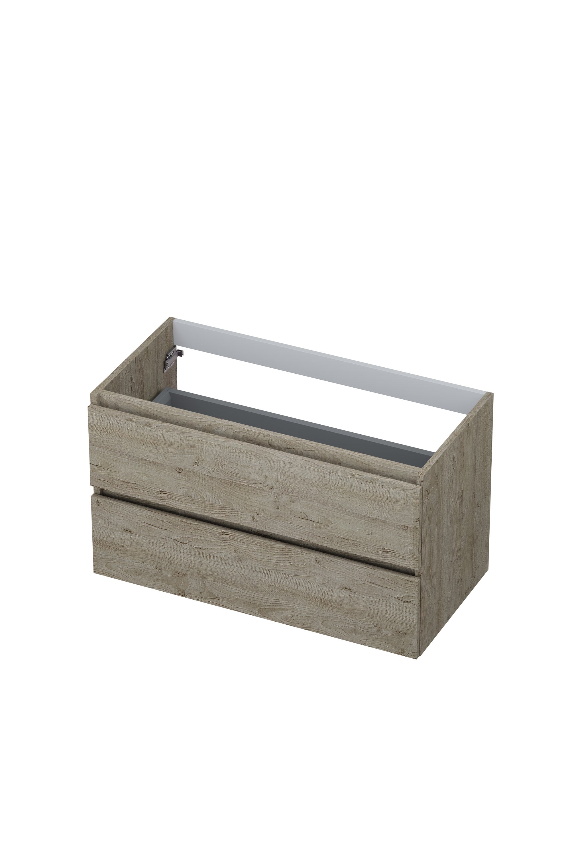 Ink onderkast 90x45cm - greeploos - 2 lades - greige eiken