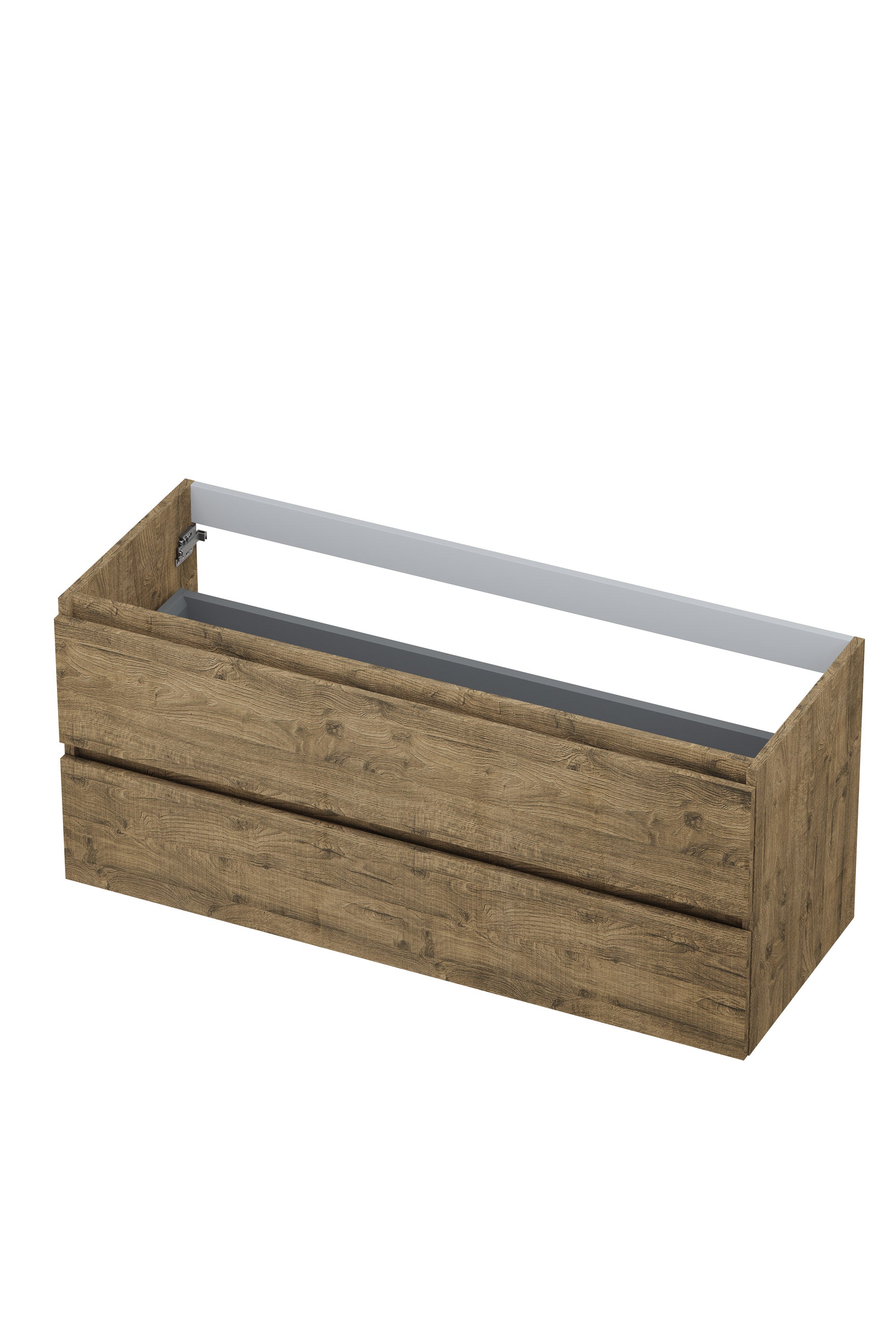 Ink onderkast 120x45cm - greeploos - 2 lades - naturel eiken