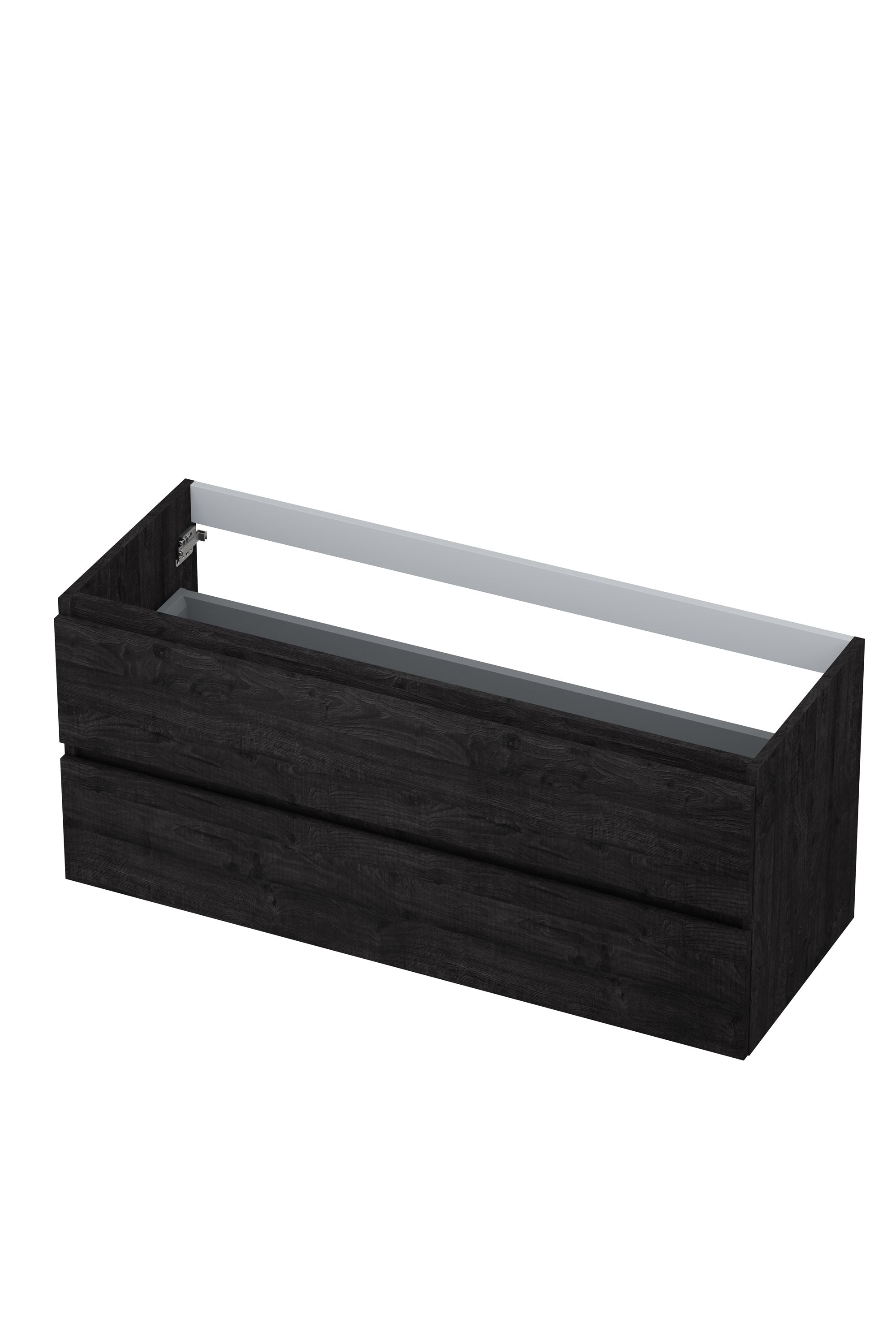 Ink onderkast 120x45cm - greeploos - 2 lades - houtskool eiken