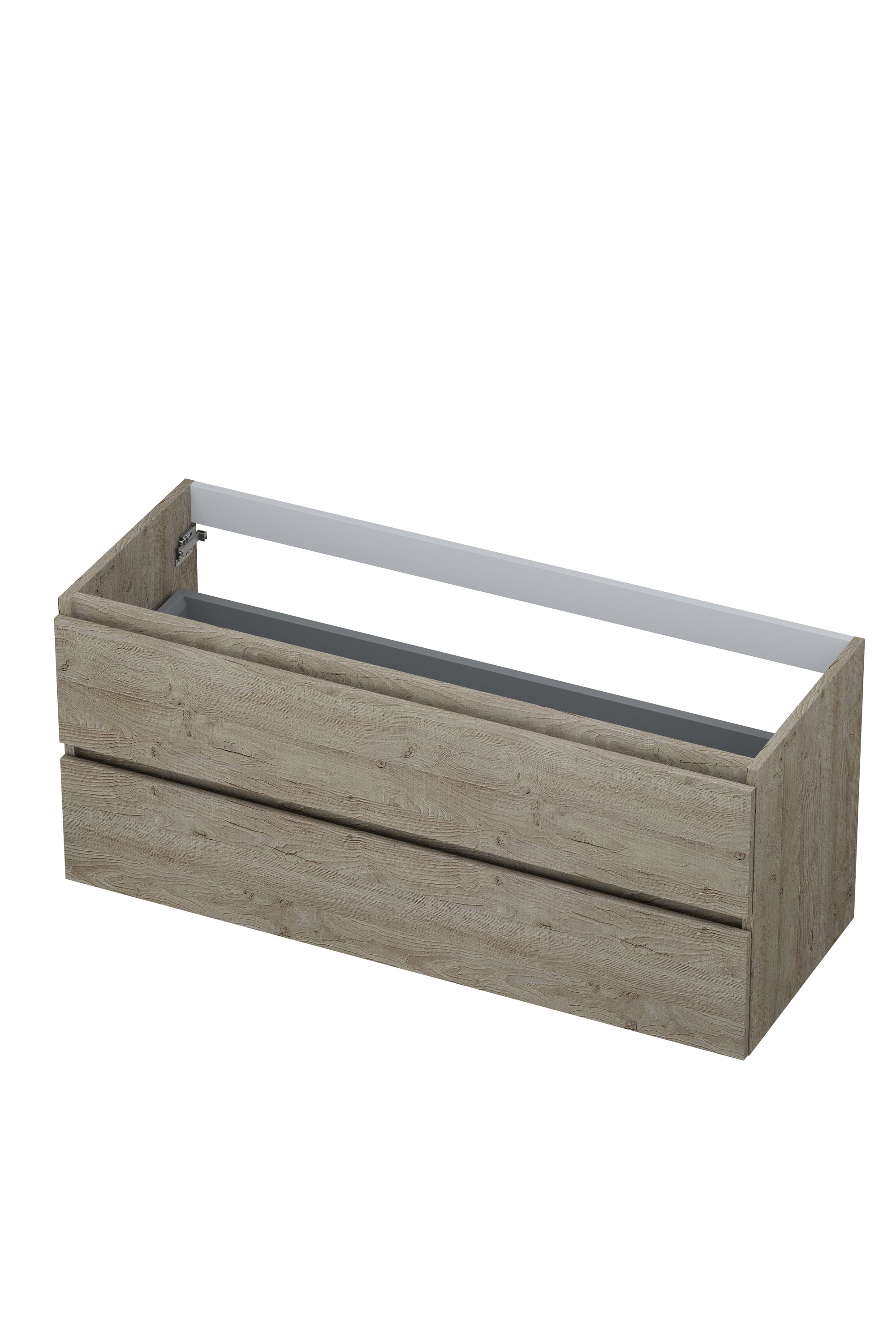 Ink onderkast 120x45cm - greeploos - 2 lades - greige eiken