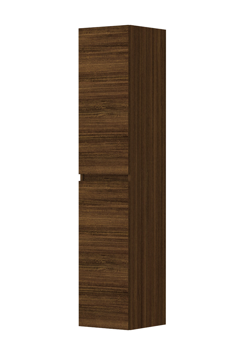 Ink Hoge kast universeel 2 deuren greeploos houten keerlijst - 4 glazen planchettes - Koper eiken - 35x37x169cm - 1257410
