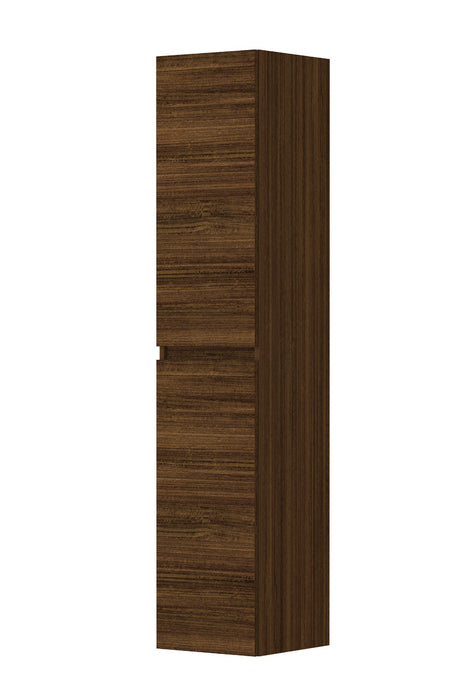 Ink Hoge kast universeel 2 deuren greeploos houten keerlijst en 4 glazen planchettes - Koper eiken - 35x37x169cm - 1257410