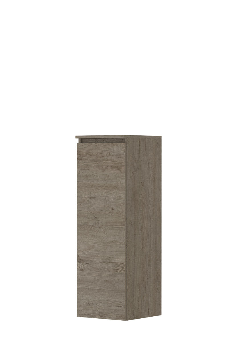 Ink Half hoge kast universeel 1 deur greeploos houten keerlijst - 2 glazen planchettes - greige eiken - 35x37x169cm