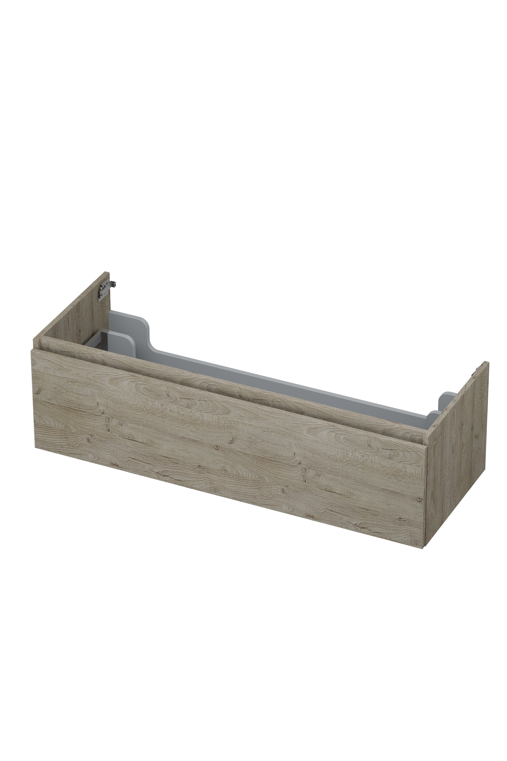 Ink onderkast 120x45cm - greeploos - 1 lade - greige eiken